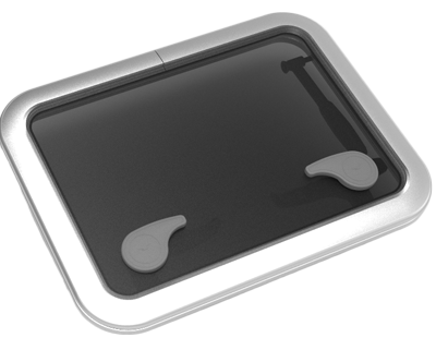 Goïot Aluminium luik model Opal 30 satin afm. 511x381mm gatmaat 457x327mm inbouwdiepte 15mm