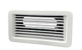 Luchtuitstroomrooster (plastic), 254x102mm, incl. slangaansluiting